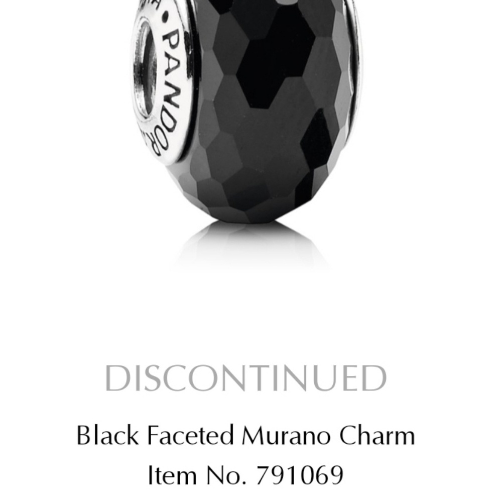 Pandora black murano faceted